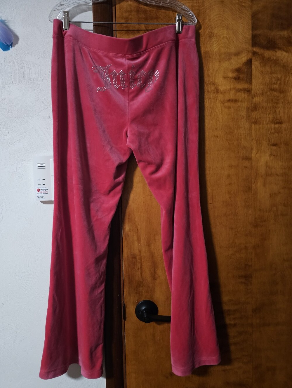 Juicy Couture Pink Velour Wide-Leg Sweatpants - Picture 3 of 7